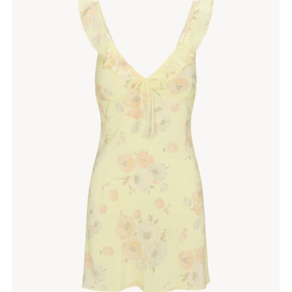 Realisation Par The Hazel In Zinnia Floral Babydoll Silk Mini Dress Dainty - Picture 1 of 10